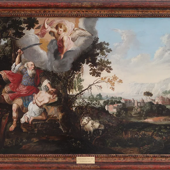 Blick auf das Gemälde mit dem Titel "Die Opferung Isaaks"
