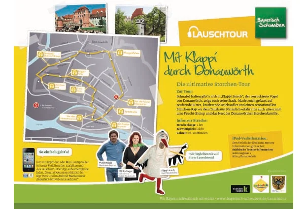 Übersichtstafel Lauschtour mit Klappi durch Donauwörth